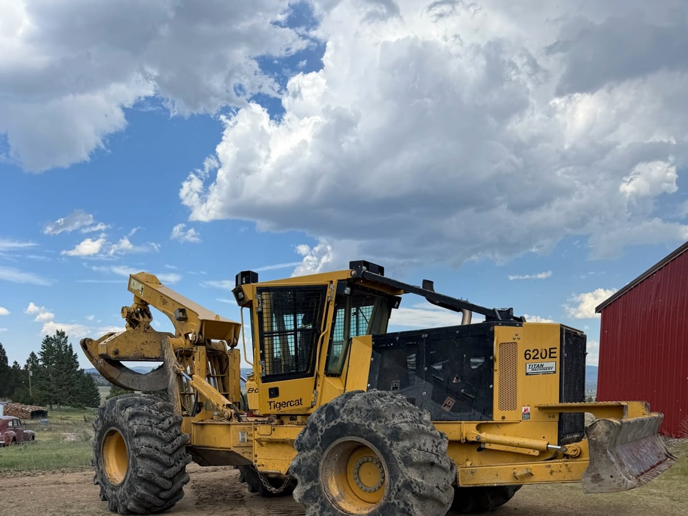 Over The Top's Tigercat equipment clearing overgrown acreage in Montana